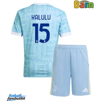 Juventus Pierre Kalulu #15 Bortedraktsett Barn 2025-26 Kortermet (+ Korte bukser)